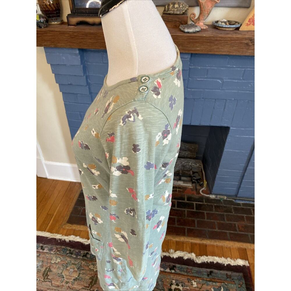 BODEN Sz 6 Tunic Dress 3/4 Sleeve Jersey Cotton Knit Floral Boho XS S Beachy - Picture 6 of 14